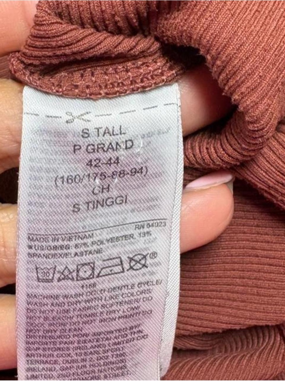 GAP Ribbed Square-Neck Tank Top - Rust Brown - Picture 3 of 3